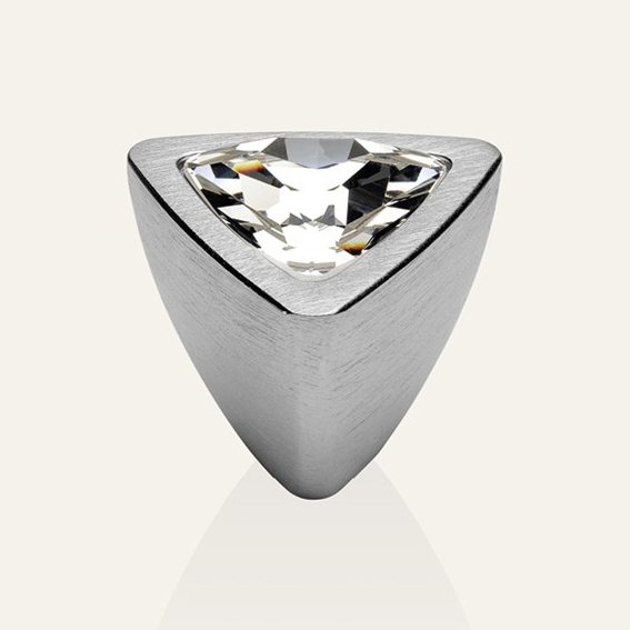 Cabinet knob Linea Calì Crystal 324 PB CS with Swarowski satin chrome