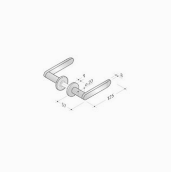 pba 2020T Pair of Lever Handles in Stainless Steel AISI 316L