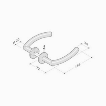 pba 2027T Pair of Lever Handles in Stainless Steel AISI 316L