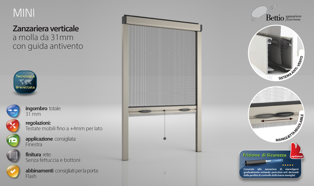 Bettio mini mosquito net Vertical Spring