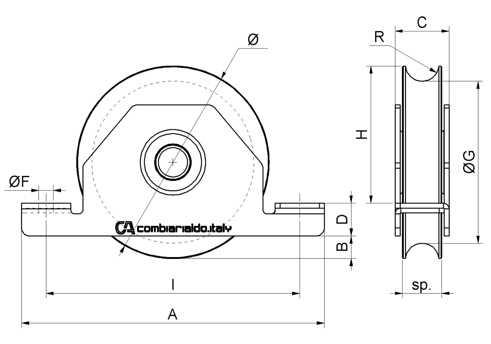 combiarialdo wheel sliding gate
