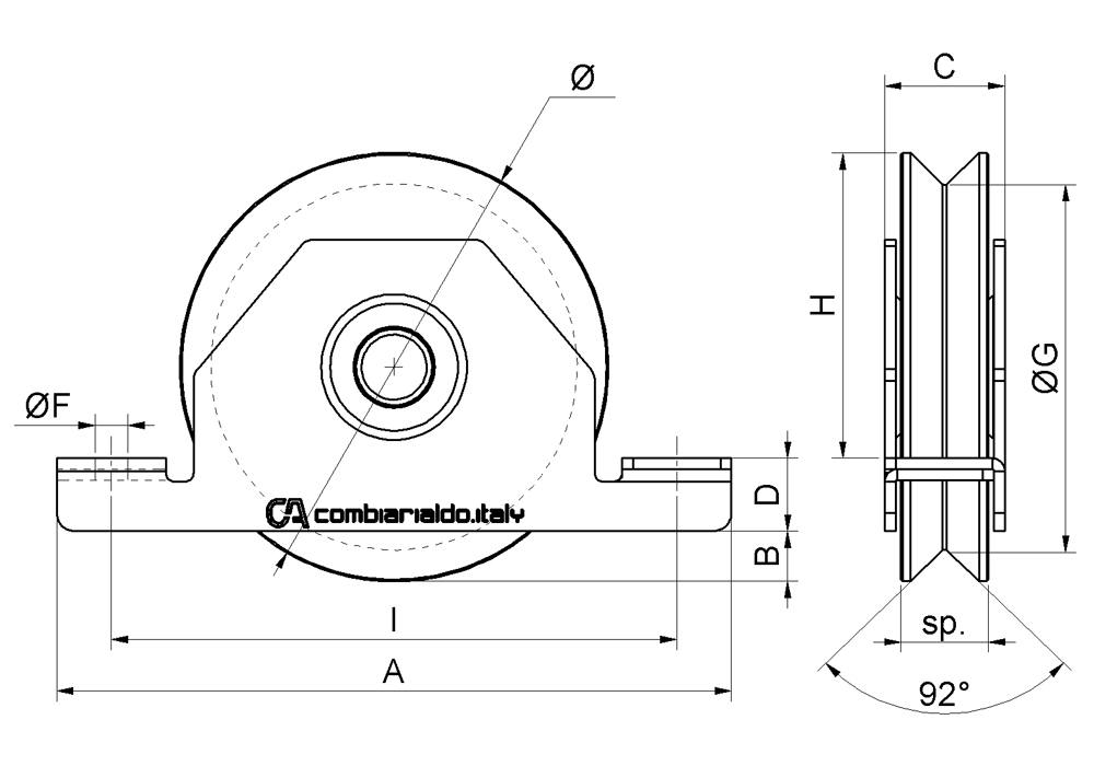 combiarialdo wheel gate throat V