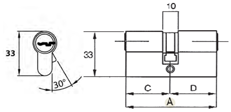 half cylinder with construction key ibfm