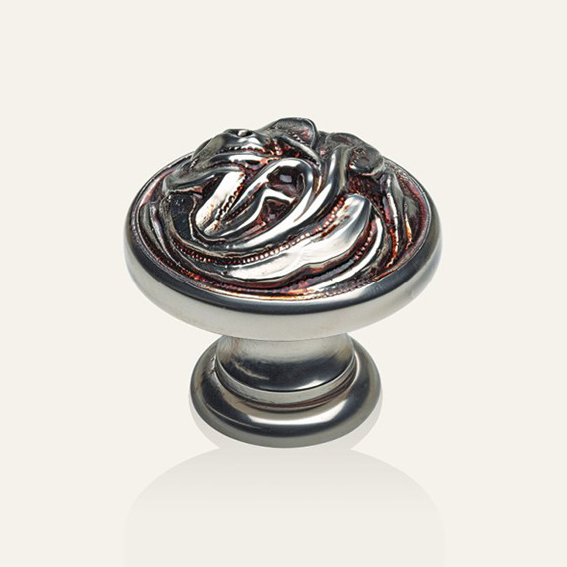 Classic cabinet knob Linea Calì Vintage PB with french silver finishing