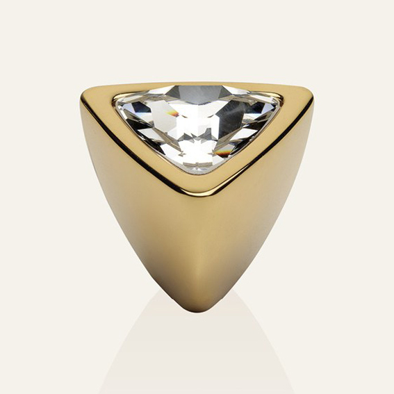 Cabinet knob Linea Calì Crystal 324 PB OZ with Swarowski gold plated