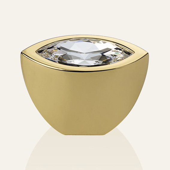 Cabinet knob Linea Calì Elipse  Crystal PB with Swarowski® gold plated