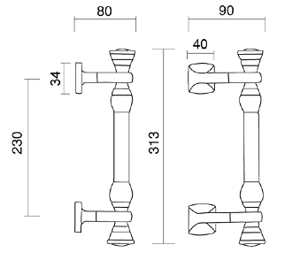 Pull Handles Brass Fashion Line PFS Pasini Micene