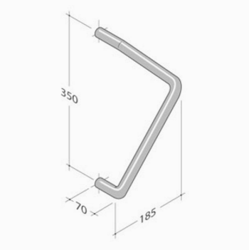 251 pba Pull Handle in Stainless Steel AISI 316L