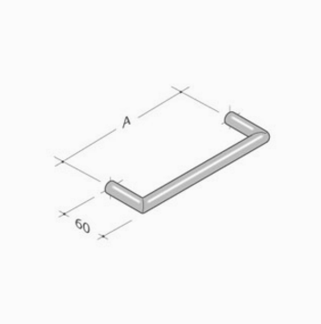 267 pba Pull Handle in Stainless Steel AISI 316L