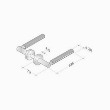 Pair of handles pba 2002.YOD in wood and stainless steel AISI 316L