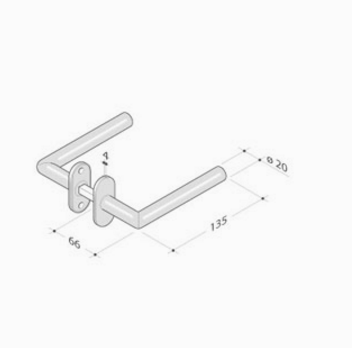 pba 2030T Pair of Lever Handles in Stainless Steel AISI 316L