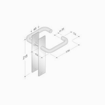 pba 2028B/2001 Pair of Handles in Stainless Steel AISI 316L