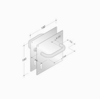 pba 2029/2001 Pair of Handles in Stainless Steel AISI 316L