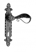 1039 Galbusera Door Handle with Plate Artistic Wrought Iron