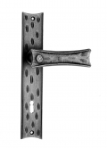 1040 Galbusera Door Handle with Plate Artistic Wrought Iron