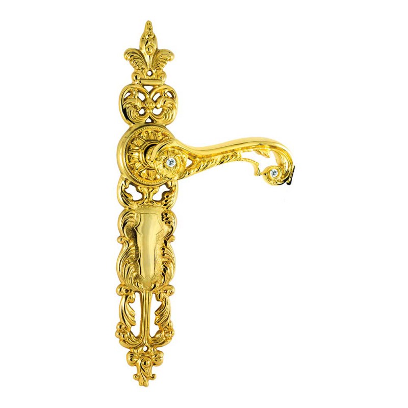 1110 S Jade Class Door Handle With Swarovski on Plate Frosio Bortolo Real Palace and Elegant  Style