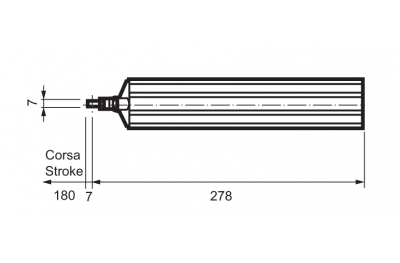 Mingardi rod actuator stroke 180mm for roof windows