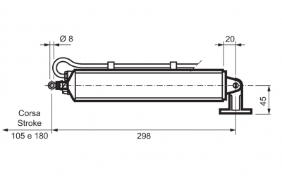 Mingardi rod actuator stroke 105mm