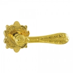 1155-1 Agata Class Door Handle on Rose Frosio Bortolo With Gold 24K Finishing