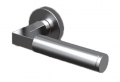 Pair of Ottawa Tropex Door Handles Satin Stainless Steel Round or Oval Rose