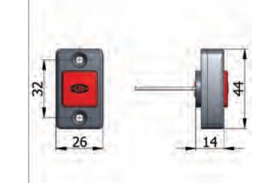 Button mechanic opening (with screws) Omec Art.058; Component Serr. Electr.
