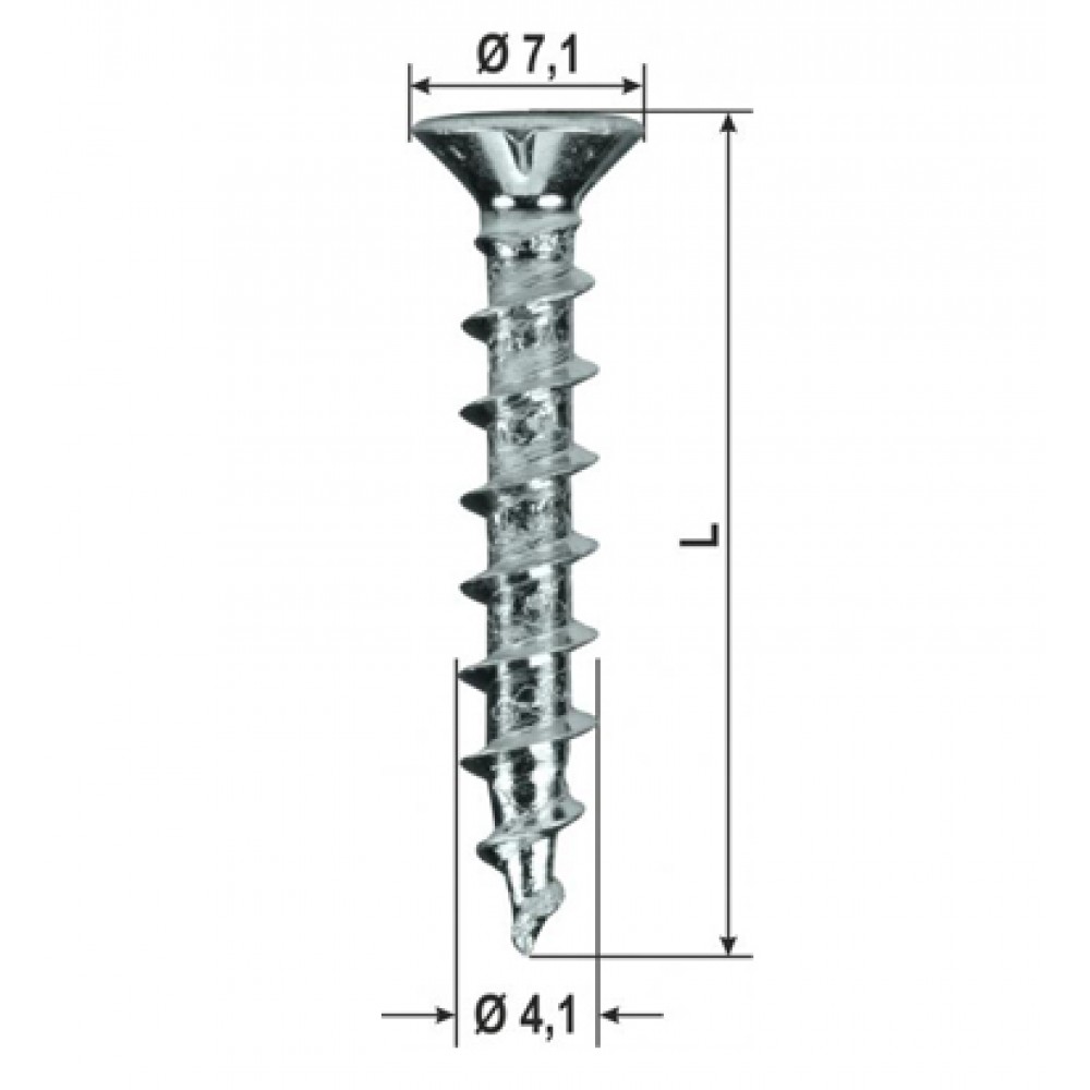 Screws Power Speed ​​Top Silver PVC Various Sizes 2000pz HEICKO Segatori