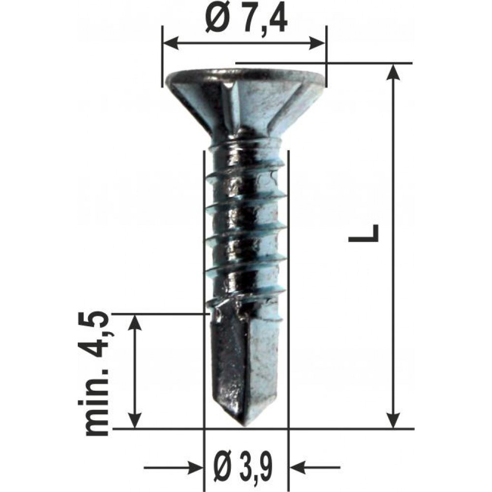 Tek Screws Top As PVC Various Dimensions 2000 pieces HEICKO