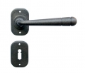 16 Galbusera Door Handle with Rosette and Escutcheon Artistic Wrought Iron
