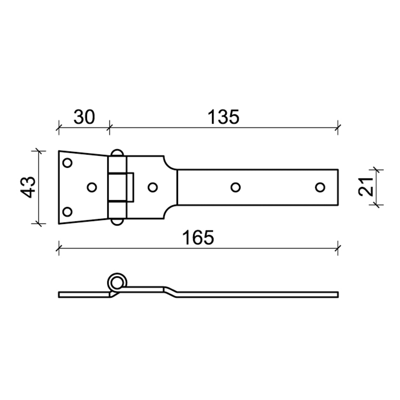 16PP Deep Bend CiFALL Hatch Hinge With Deep Bending Hardware For Shutters