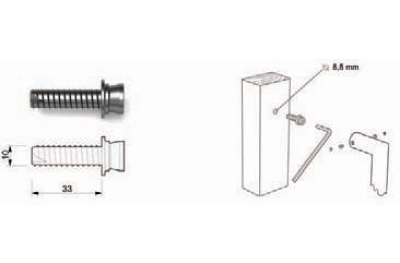 Fixing kit 01 Tropex; Single loop handle for no x Doors Wooden