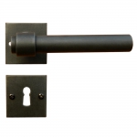 1831/SQA Milano Model Galbusera Door Handle with Rosette and Keyhole Limpet Artistic Wrought Iron