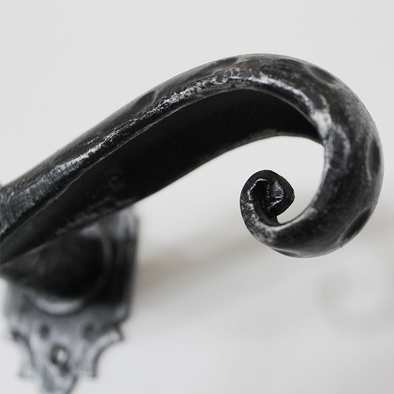 2002 Artistic Wrought Iron Door Lever Handle on Rose Lorenz Ferart