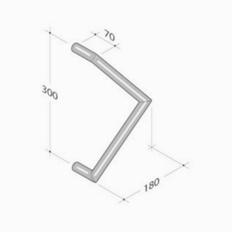 200.131 pba Pull Handle in Stainless Steel AISI 316L
