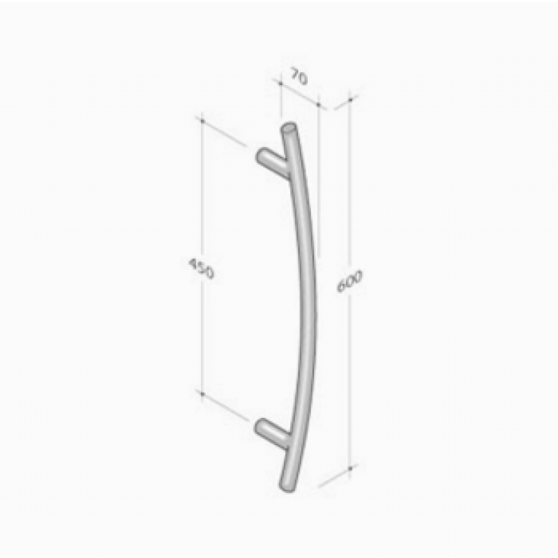 200.152 pba Pull Handle in Stainless Steel AISI 316L