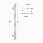 200.IT.021 pba Pull handle in stainless steel 316L