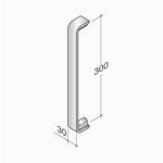 200P-001 pba Pull handle in stainless steel with flat profile