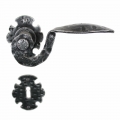 2015 Medieval Wrought Iron Door Lever Handle on Rose Lorenz Ferart