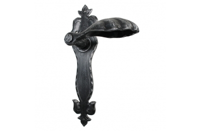 2042 Victorian Style Wrought Iron Door Handle on Plate Lorenz Ferart