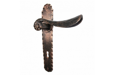 2054 Fluted Wrought Iron Door Handle on Plate Lorenz Ferart
