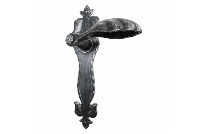 2069 Twisted Wrought Iron Door Handle on Plate Lorenz Ferart