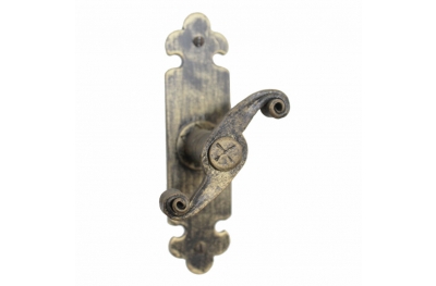 2112 Small Wrought Iron Window Handle with Plate Lorenz Ferart