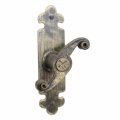 2116 Vintage Wrought Iron Window Handle with Plate Lorenz Ferart