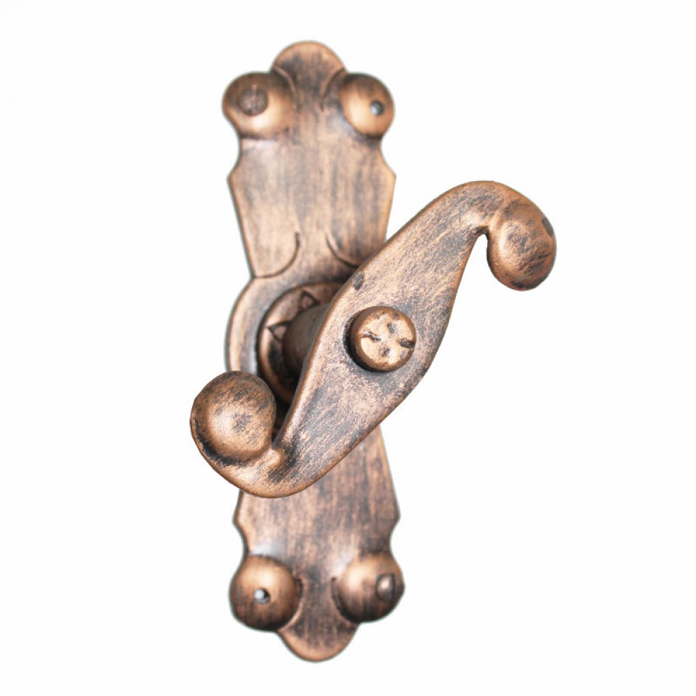 2118 Arts and Crafts Wrought Iron Window Handle with Plate Lorenz Ferart