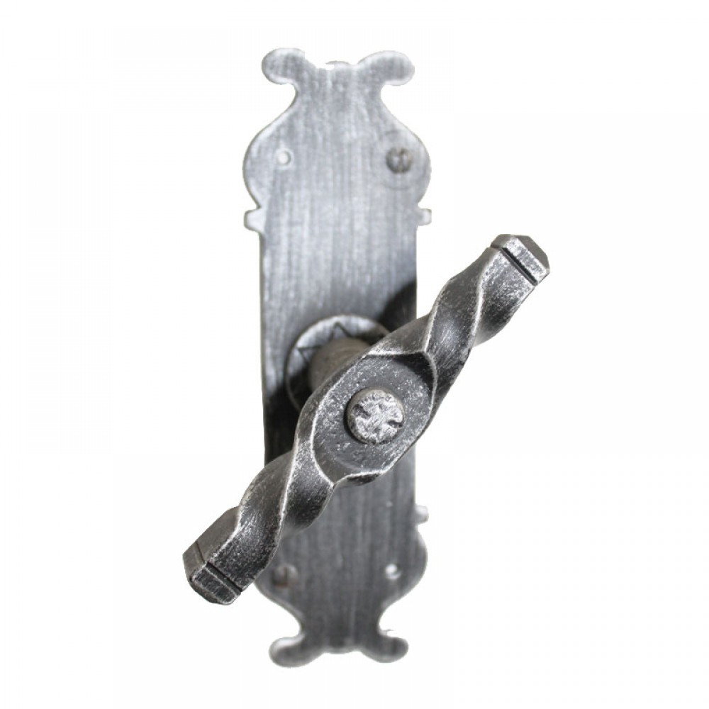 2123 Spiral Shape Wrought Iron Window Handle with Plate Lorenz Ferart