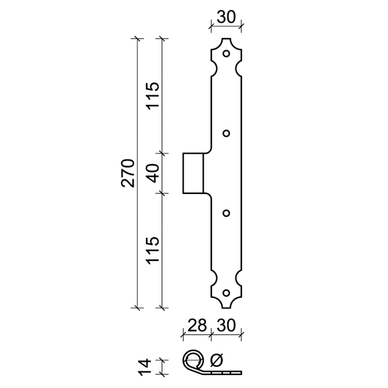 26 CiFALL T Shape Hinge Short Neck Shaped Hardware For Shutters