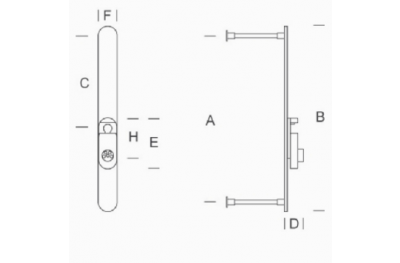 2CT.DFN.0000.44 Pull Handle with Security Shield and Cylinder Protection