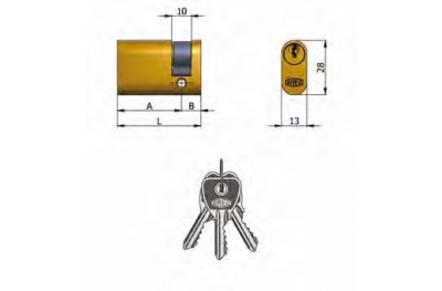 Article 141/03 Omec; Half cylinder Brass Oval (5 Pins)