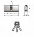 Double Cylinder Omec Brass Nickel Oval 5 Pins 54mm L 27/27