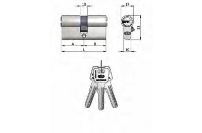 Art.2120 / 11 H Omec; Double Cylinder Shaped Brass Nickel (6 pins)