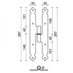 31bis CiFALL T Hinge For Third Casement Shaped Right/Left Kind For Shutters